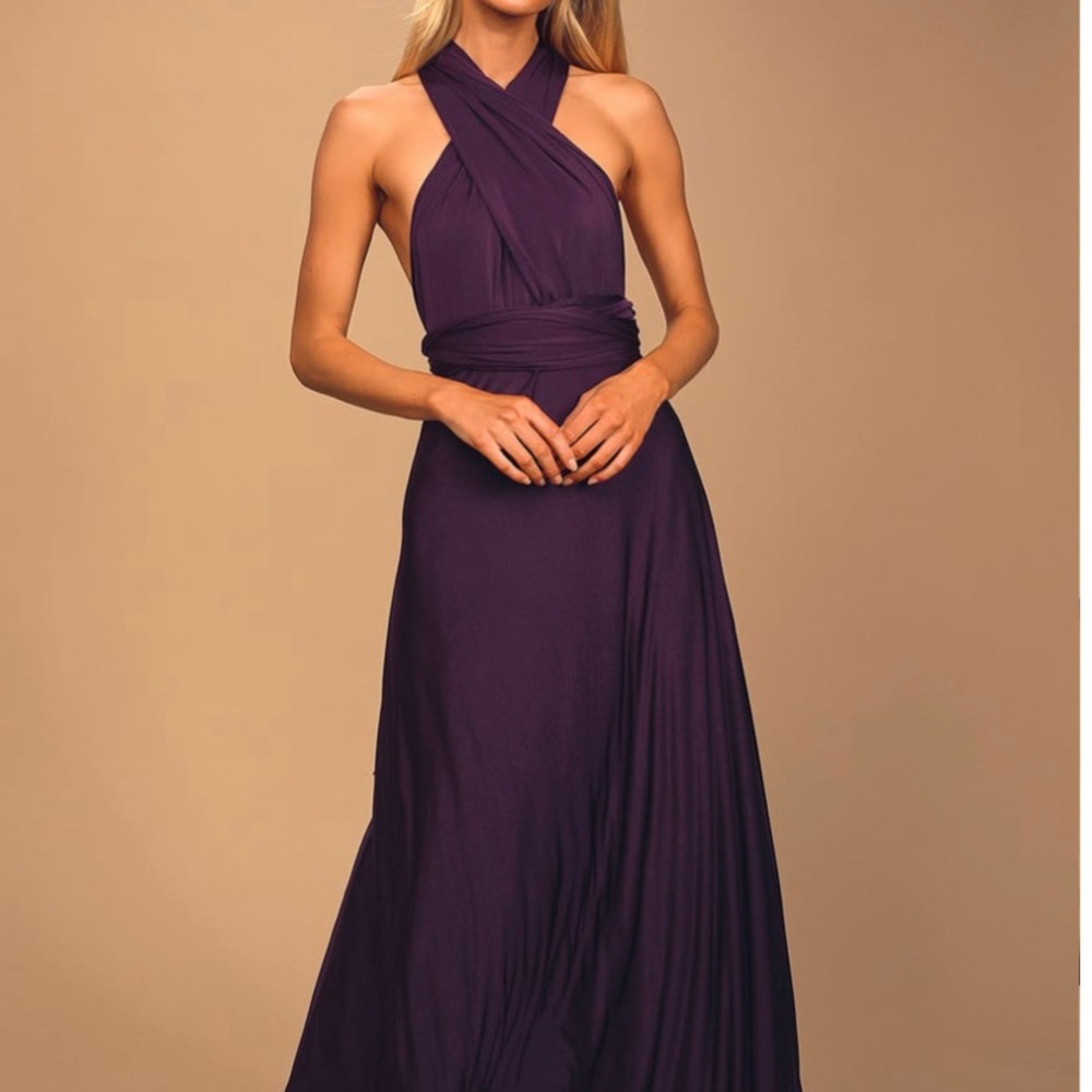 Lulus convertible maxi purple dress